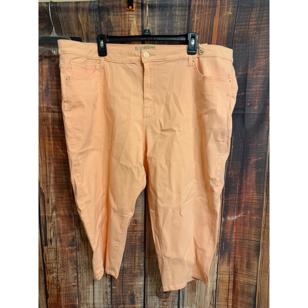 Hybrid & Company Women Peach Hyper Stretch Skinny Cropped Pants 3X NWT Q44878X